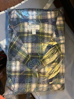 PajamaGram Women's Blue Plaid Flannel Pajama Set